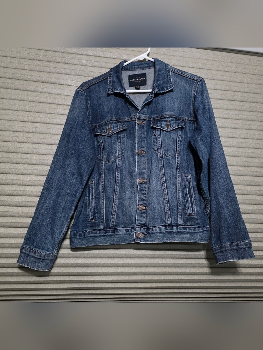 Lucky Brand Medium Blue Denim Jacket with Button Front